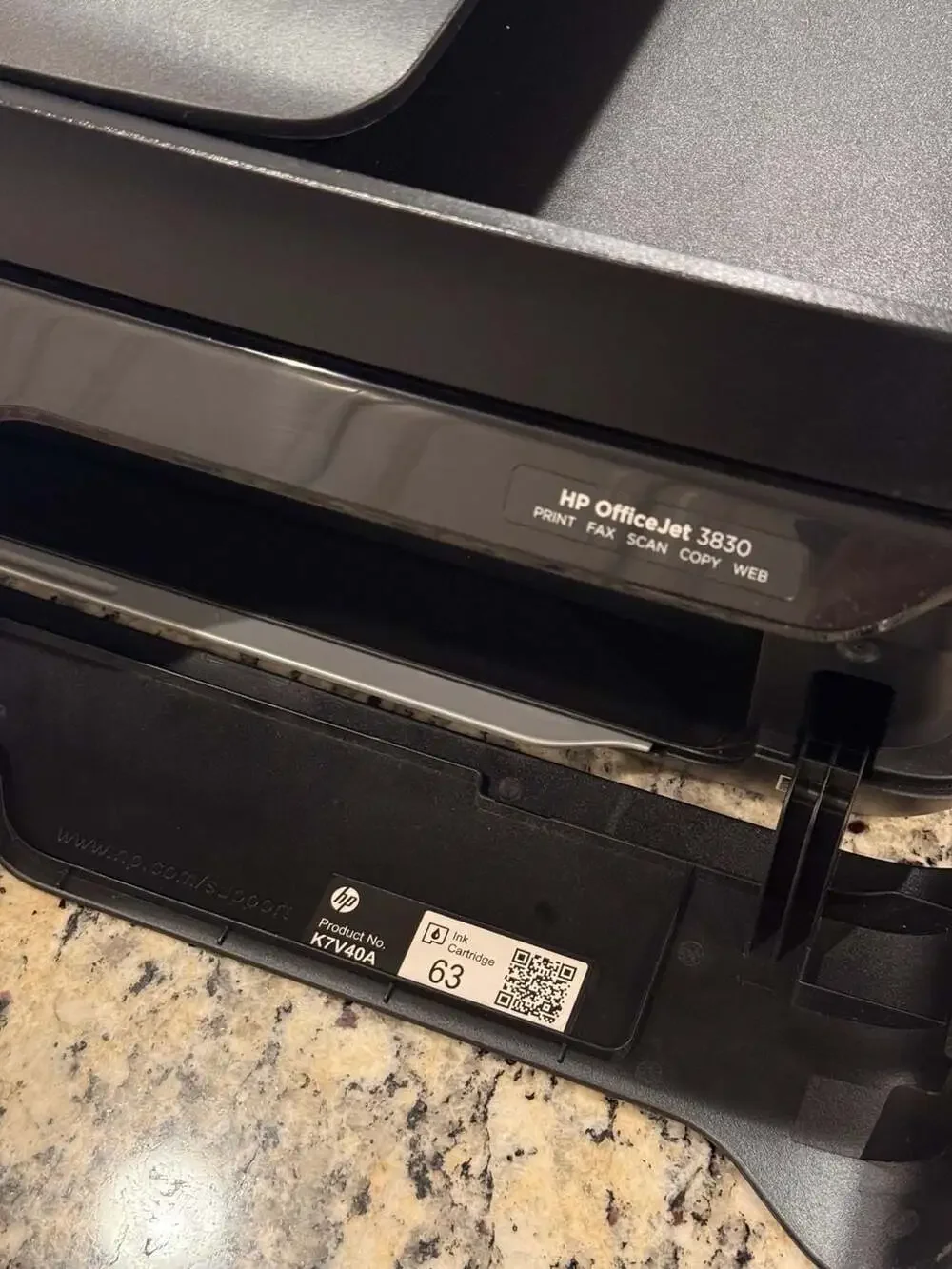 HP OfficeJet 3830 All-In-One Wireless Inkjet Printer K7V40A with Power Adapter